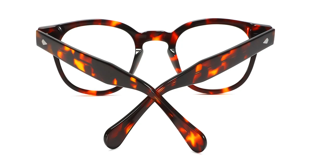 Tortoiseshell Round Unique Spring Hinges Eyeglasses | WhereLight