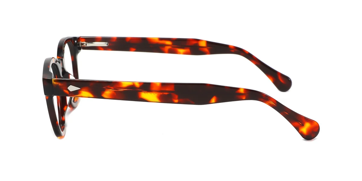 Tortoiseshell Round Unique Spring Hinges Eyeglasses | WhereLight