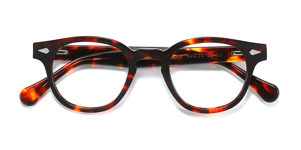 Tortoiseshell Round Unique Spring Hinges Eyeglasses | WhereLight