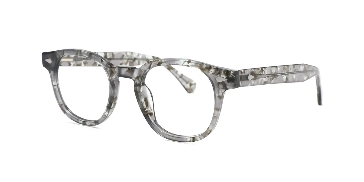 Grey Oval Simple Classic  Eyeglasses | WhereLight