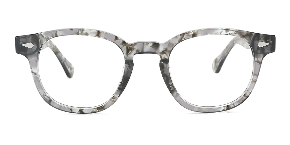 Grey Oval Simple Classic  Eyeglasses | WhereLight