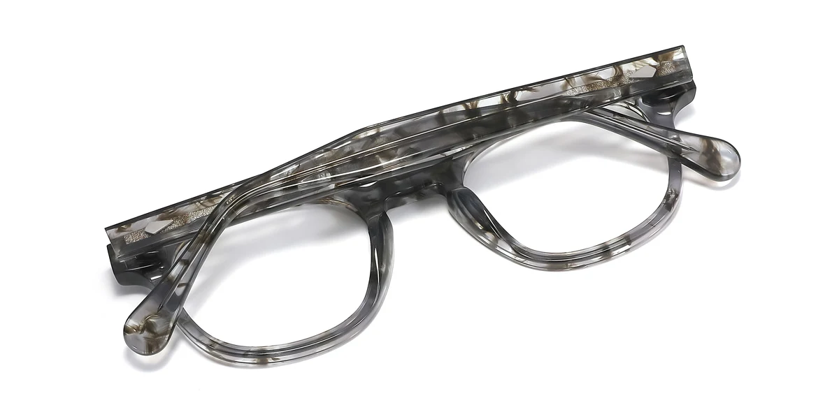 Grey Oval Simple Classic  Eyeglasses | WhereLight