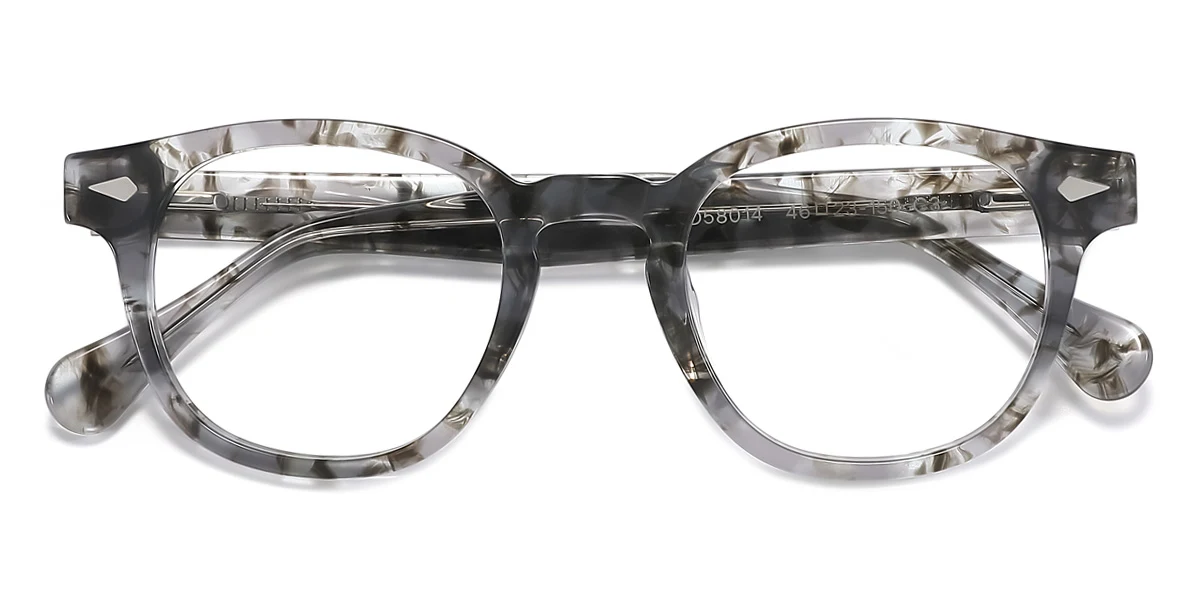 Grey Oval Simple Classic  Eyeglasses | WhereLight