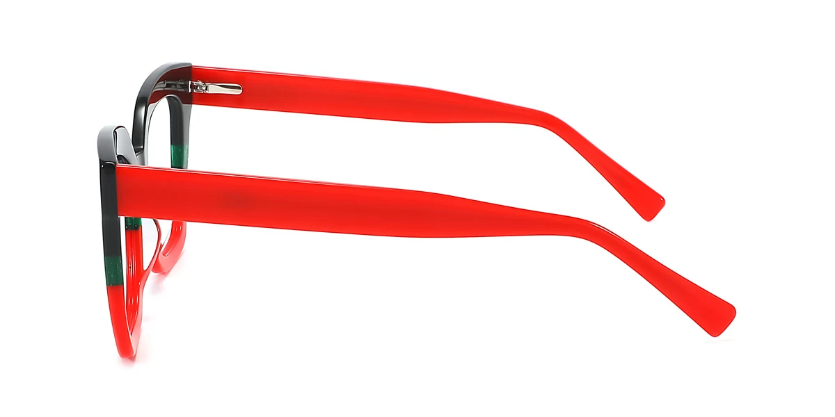 Black_red Rectangle Classic Gorgeous Spring Hinges Eyeglasses | WhereLight