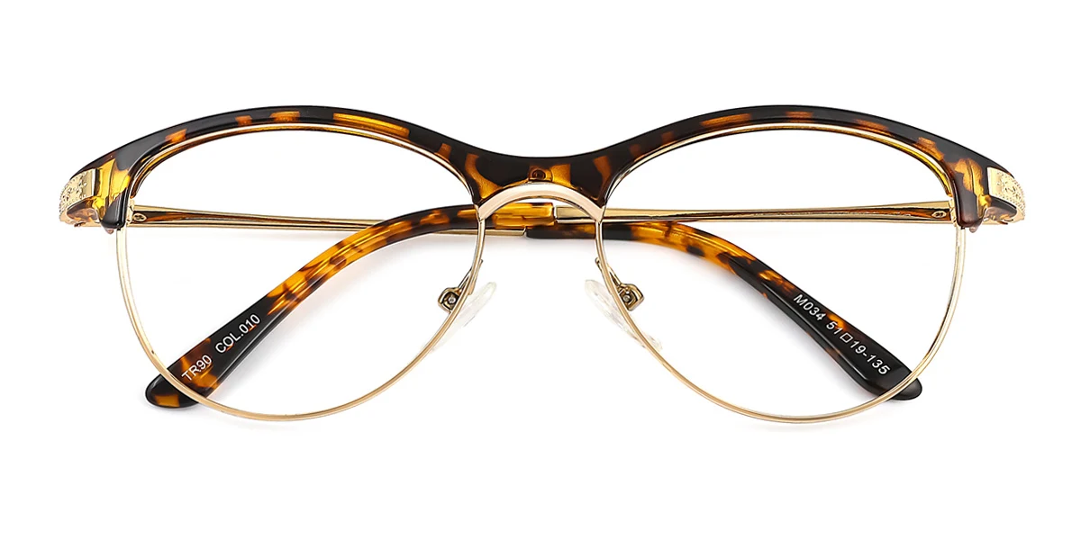 Tortoiseshell Oval Simple Classic  Eyeglasses | WhereLight