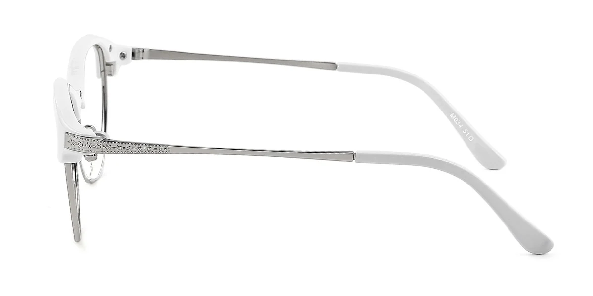 White Oval Simple Classic  Eyeglasses | WhereLight