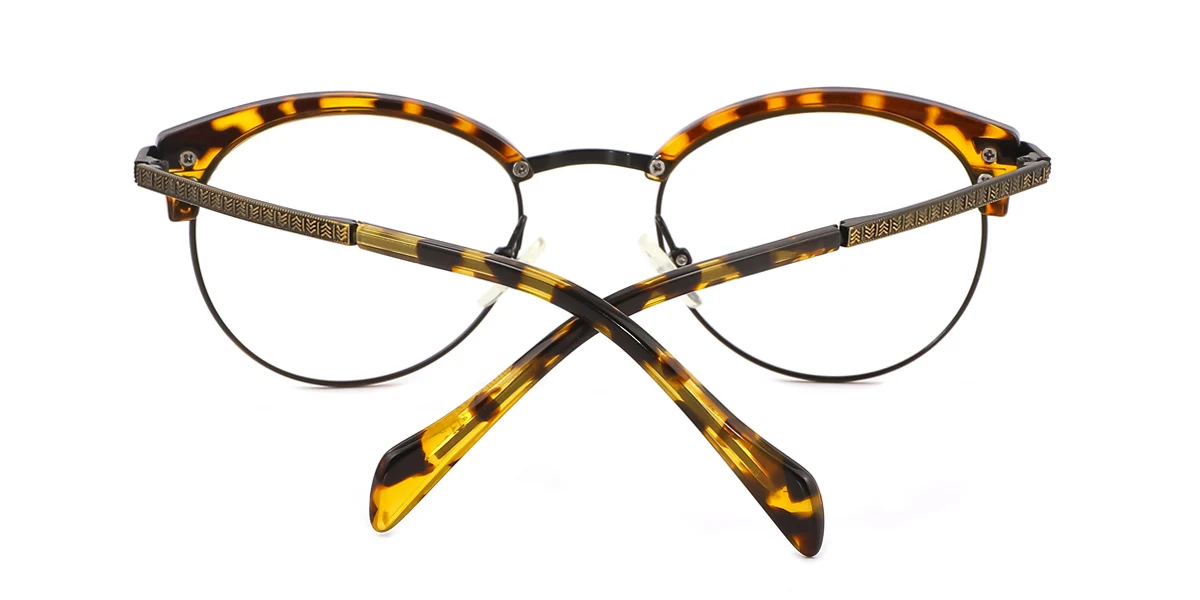 Tortoiseshell Round Oval Classic Custom Engraving Eyeglasses | WhereLight