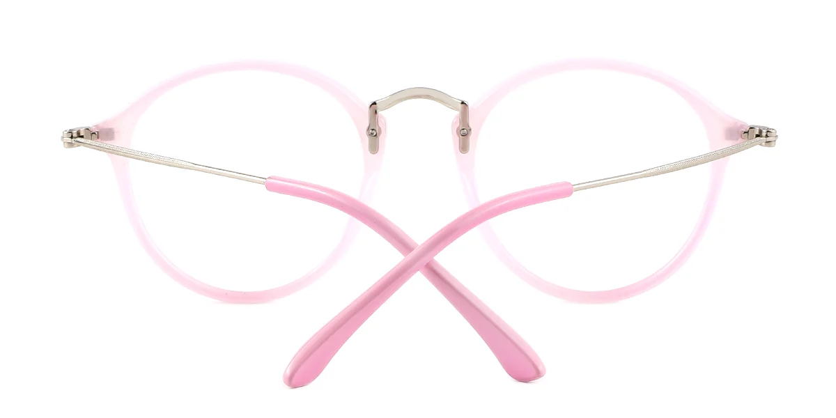 Pink Round Oval Simple Classic Custom Engraving Eyeglasses | WhereLight