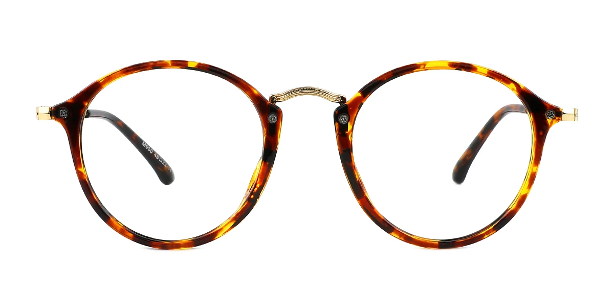 Tortoiseshell Round Oval Simple Classic Custom Engraving Eyeglasses | WhereLight