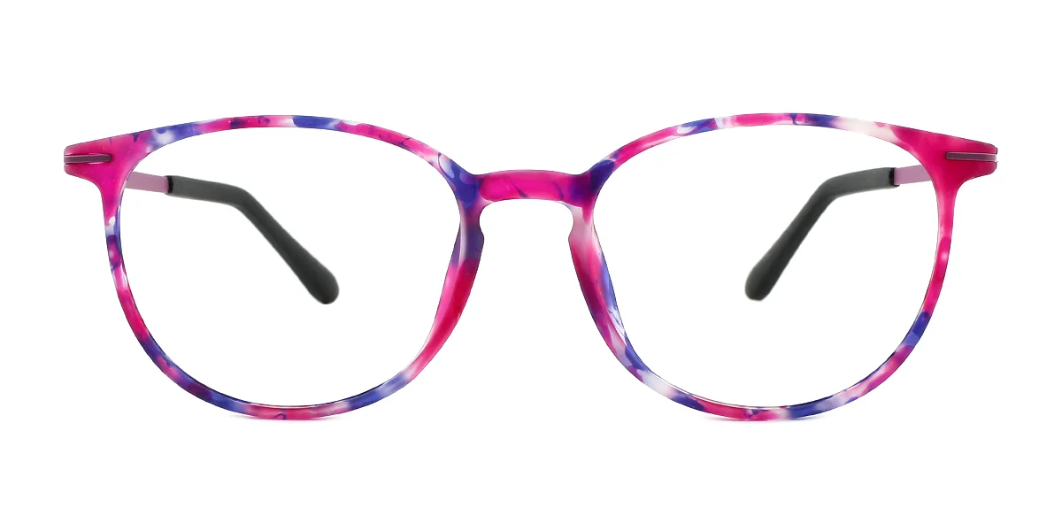 Purple Oval Retro Super Light Custom Engraving Eyeglasses | WhereLight