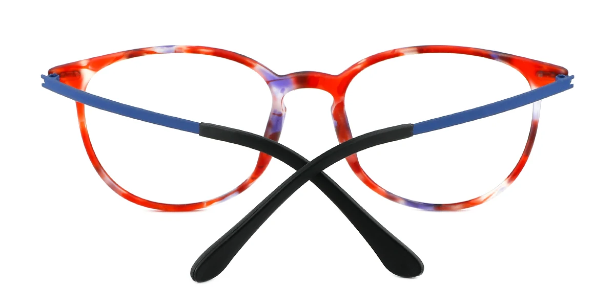 Red Oval Retro Super Light Custom Engraving Eyeglasses | WhereLight