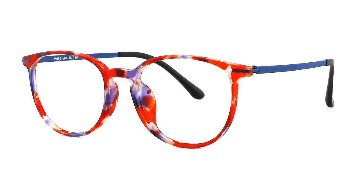 Red Oval Retro Super Light Custom Engraving Eyeglasses | WhereLight