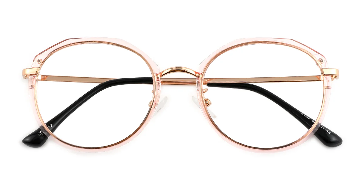 Pink Oval Simple Classic Custom Engraving Eyeglasses | WhereLight