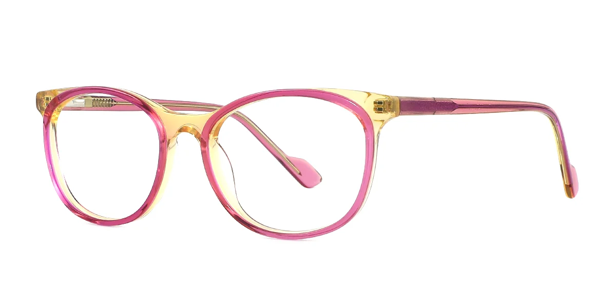 Purple Oval Simple Classic Retro Spring Hinges Eyeglasses | WhereLight