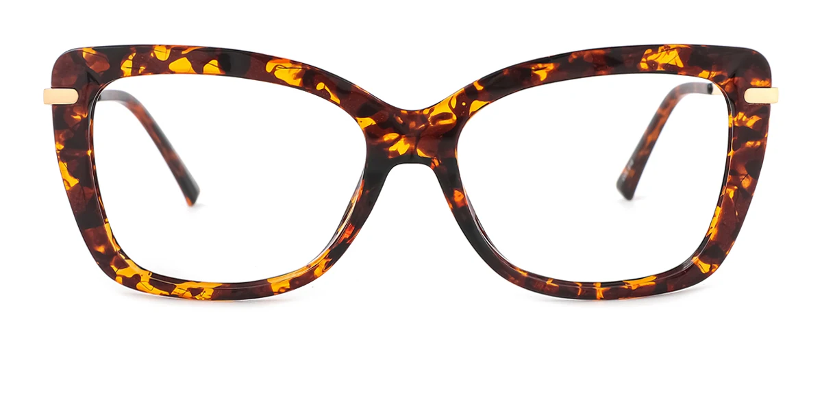 Tortoiseshell Cateye Rectangle Simple Retro Gorgeous  Eyeglasses | WhereLight