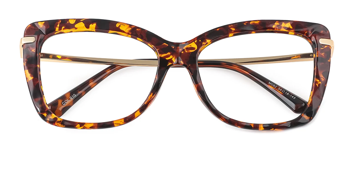 Tortoiseshell Cateye Rectangle Simple Retro Gorgeous  Eyeglasses | WhereLight