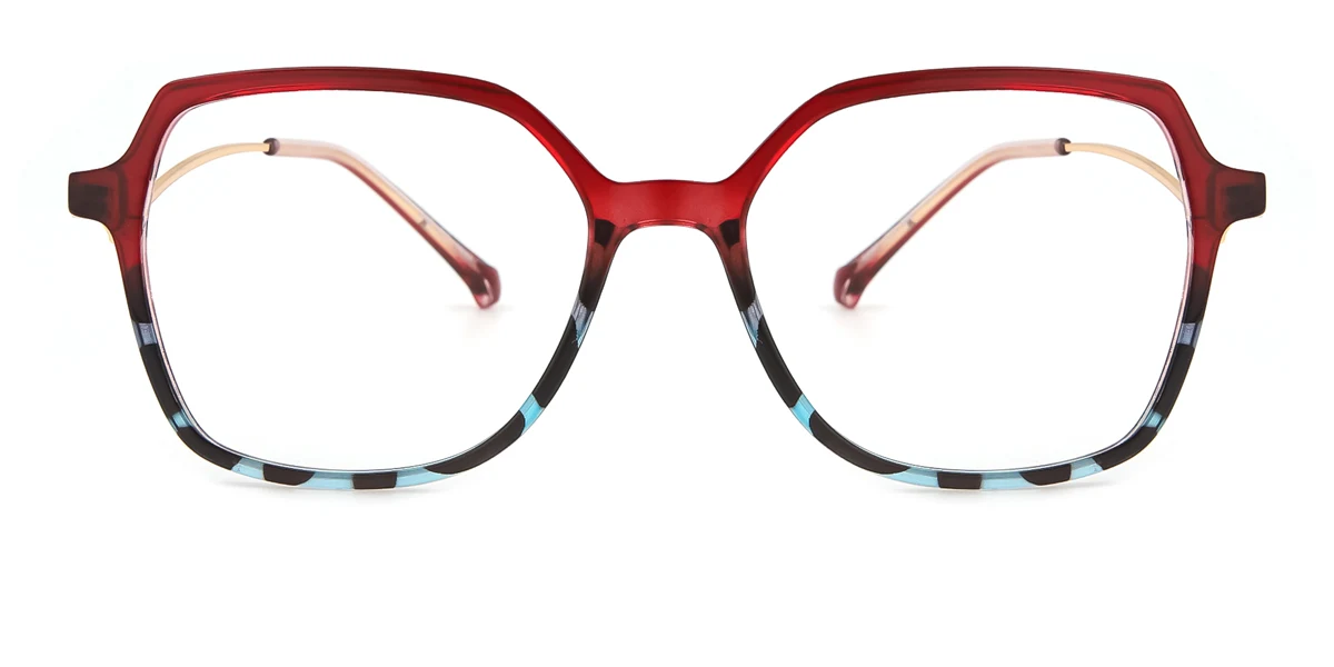 Red Irregular Simple Retro Unique Super Light Eyeglasses | WhereLight