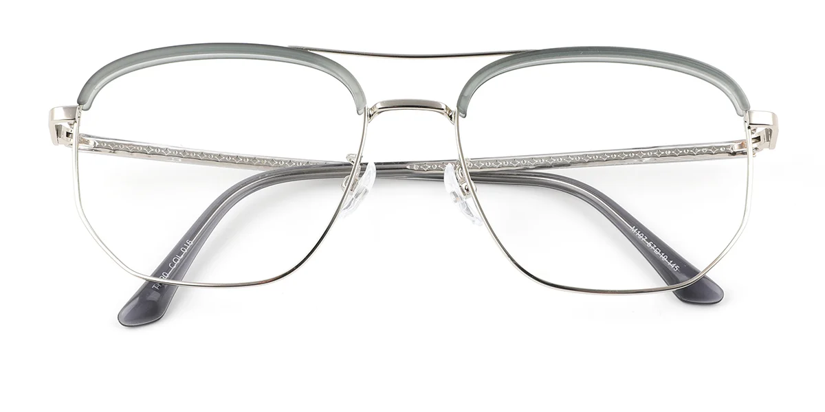 Grey Rectangle Irregular Retro Unique Business  Eyeglasses | WhereLight