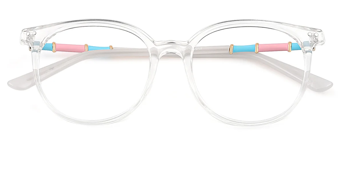 Clear Round Oval Simple Classic Retro  Eyeglasses | WhereLight