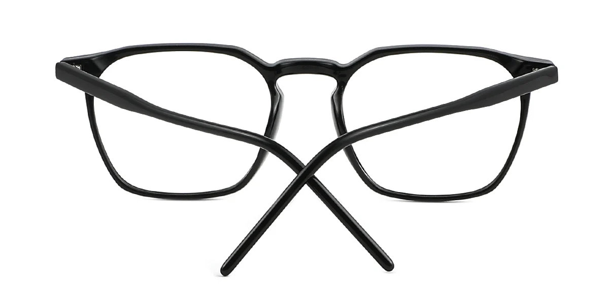 Black Rectangle Simple Classic  Eyeglasses | WhereLight