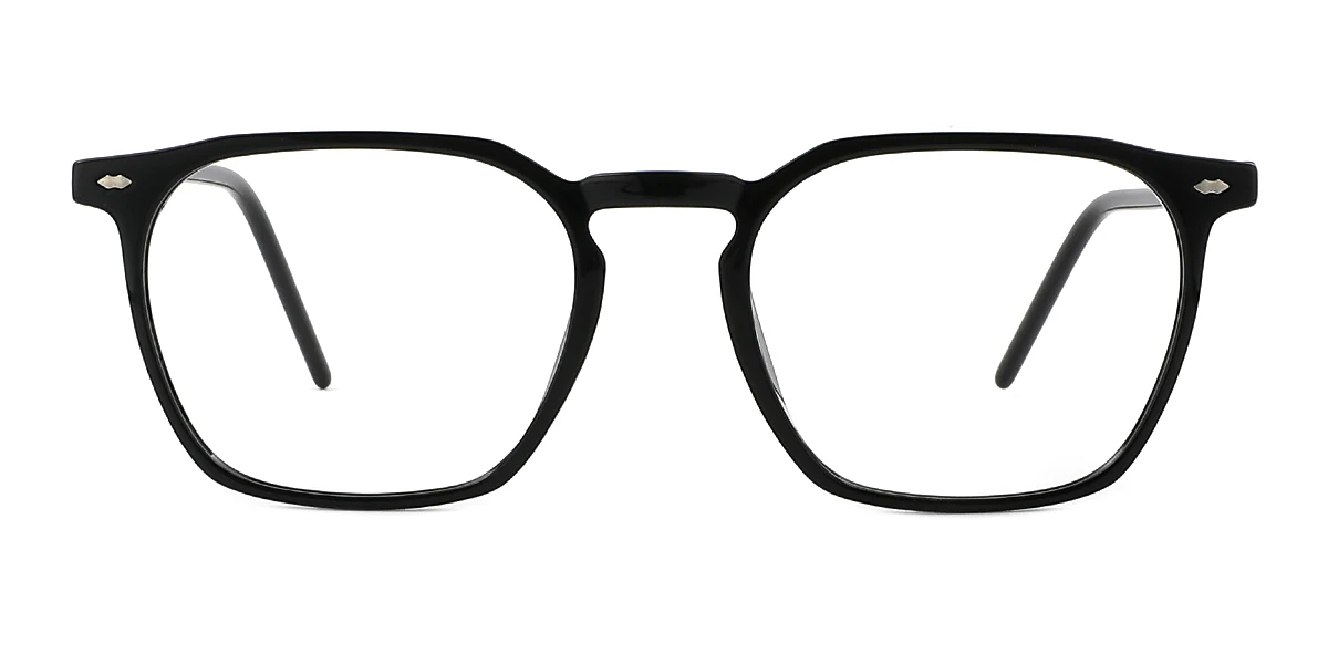 Black Rectangle Simple Classic  Eyeglasses | WhereLight