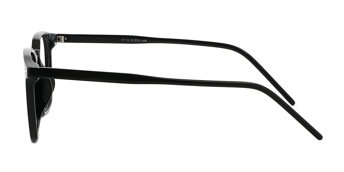 Black Rectangle Simple Classic  Eyeglasses | WhereLight