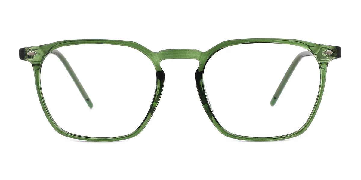 Green Rectangle Simple Classic  Eyeglasses | WhereLight