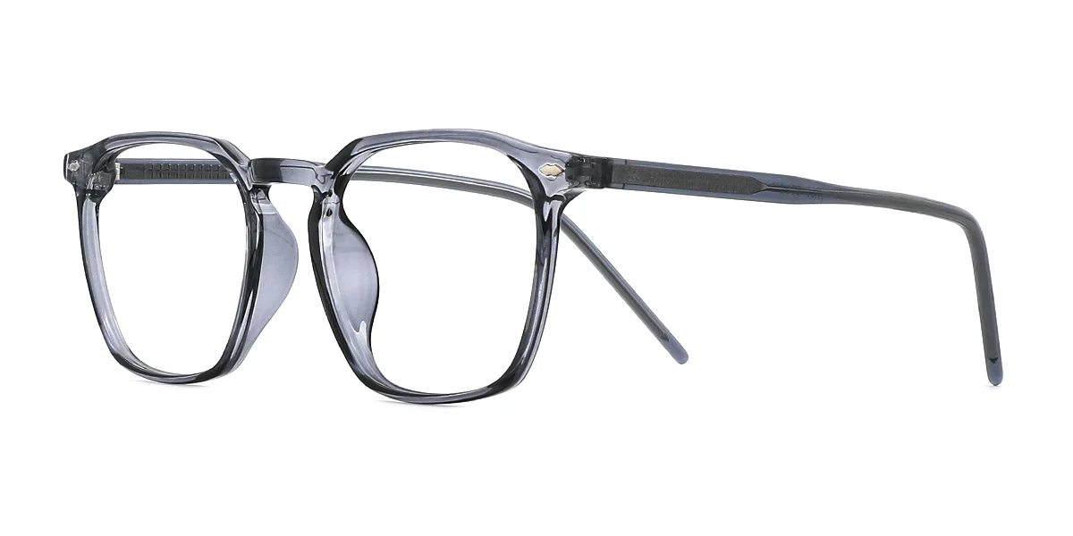 Grey Rectangle Simple Classic  Eyeglasses | WhereLight