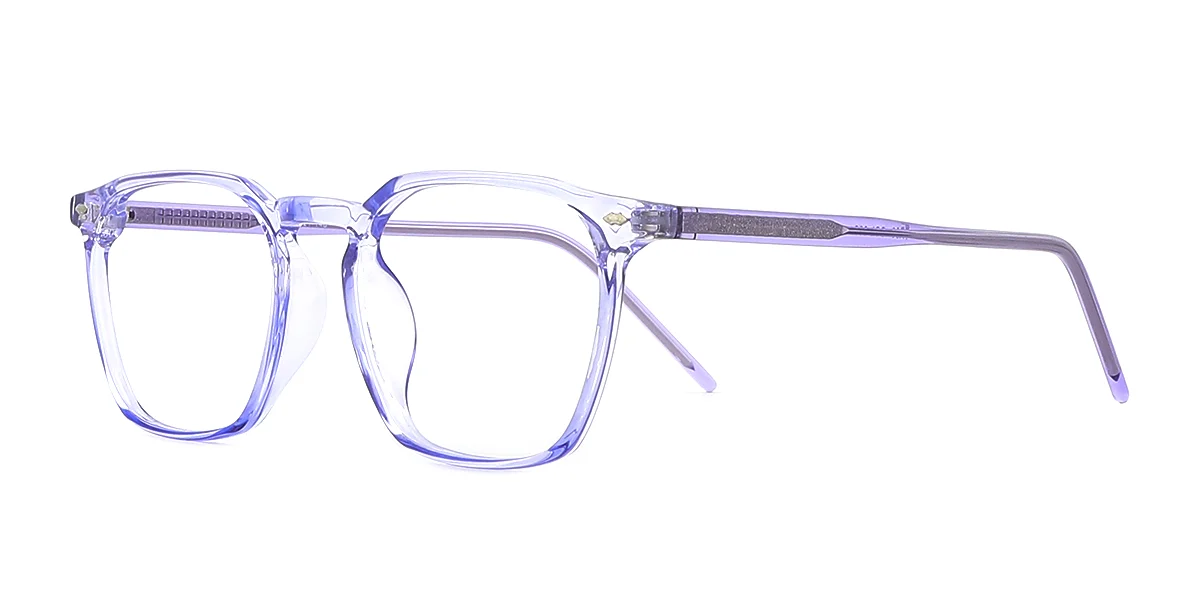 Purple Rectangle Simple Classic  Eyeglasses | WhereLight