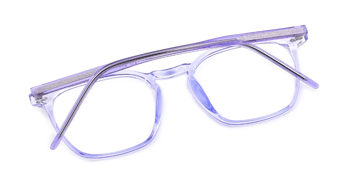 Purple Rectangle Simple Classic  Eyeglasses | WhereLight
