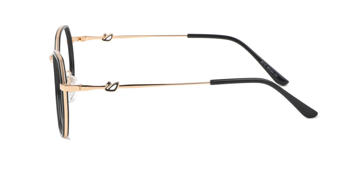 Black Geometric Irregular Simple Retro Unique Gorgeous  Eyeglasses | WhereLight