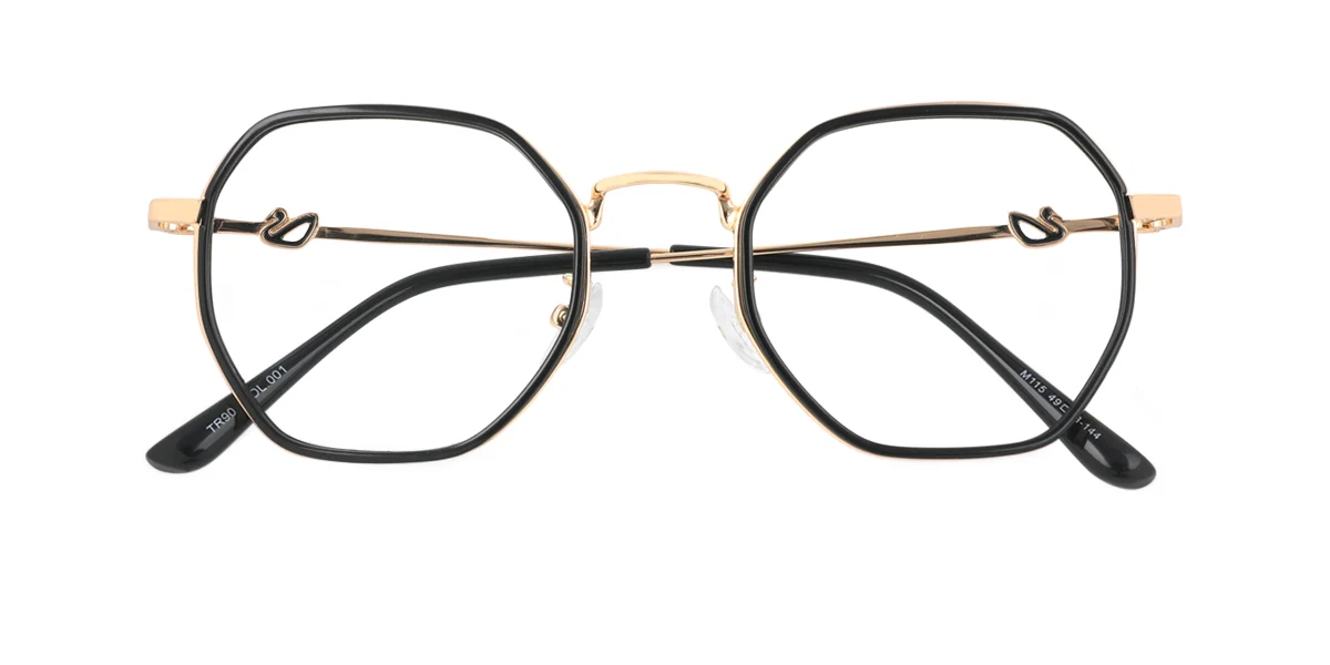Black Geometric Irregular Simple Retro Unique Gorgeous  Eyeglasses | WhereLight