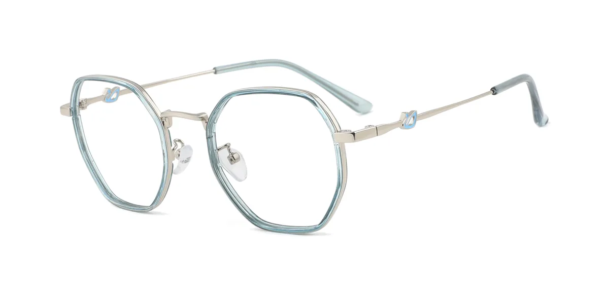 Blue Geometric Irregular Simple Retro Unique Gorgeous  Eyeglasses | WhereLight
