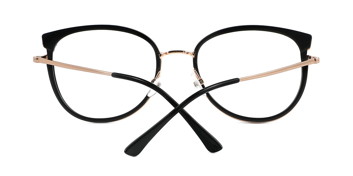 Black Oval Classic Retro  Eyeglasses | WhereLight