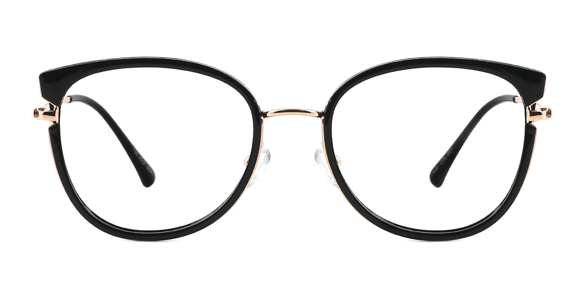 Black Oval Classic Retro  Eyeglasses | WhereLight
