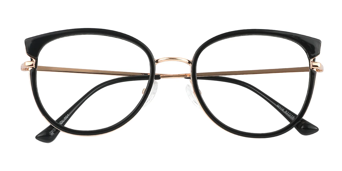 Black Oval Classic Retro  Eyeglasses | WhereLight