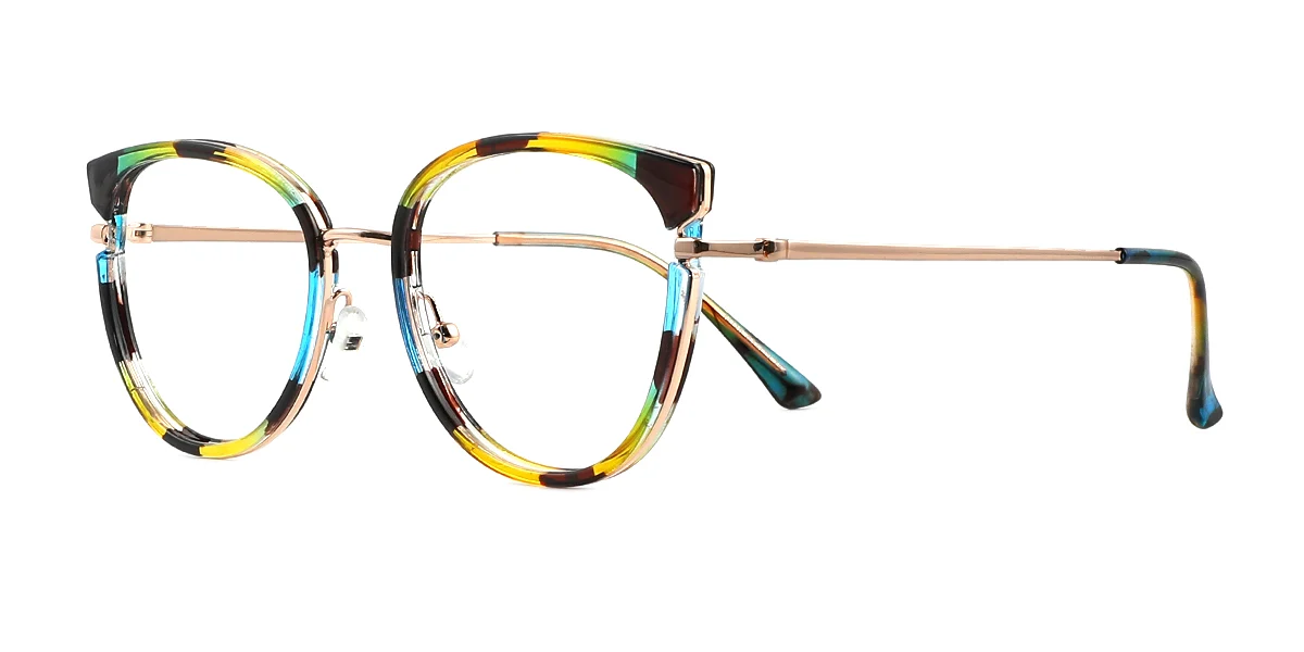 Multicolor Oval Classic Retro  Eyeglasses | WhereLight