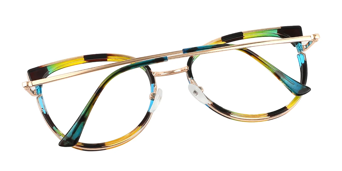 Multicolor Oval Classic Retro  Eyeglasses | WhereLight