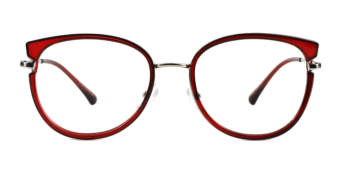 Red Oval Classic Retro  Eyeglasses | WhereLight