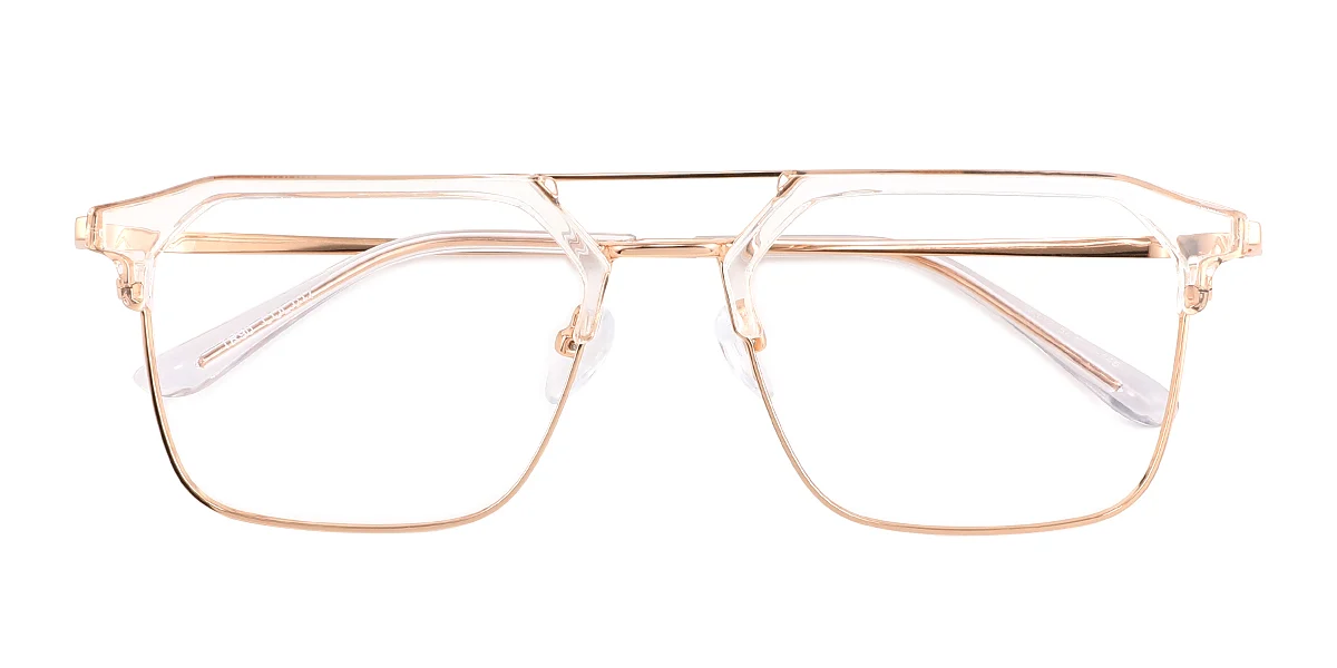 Clear Rectangle Aviator Simple Classic Custom Engraving Eyeglasses | WhereLight