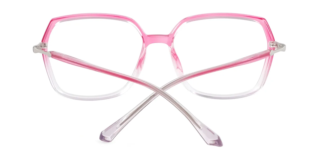 Pink Rectangle Geometric Irregular Simple Retro Unique  Eyeglasses | WhereLight