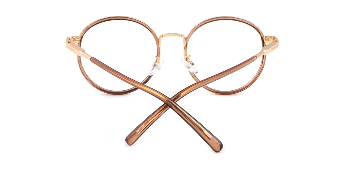 Brown Round Oval Classic Retro Gorgeous Spring Hinges Eyeglasses | WhereLight