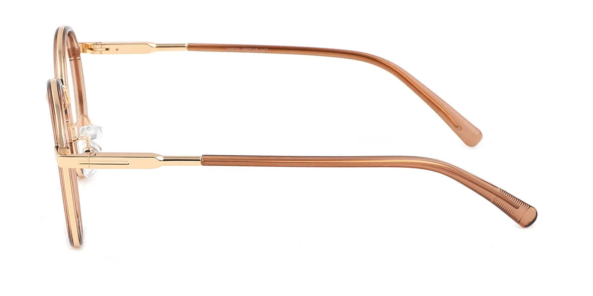 Brown Round Oval Classic Retro Gorgeous Spring Hinges Eyeglasses | WhereLight