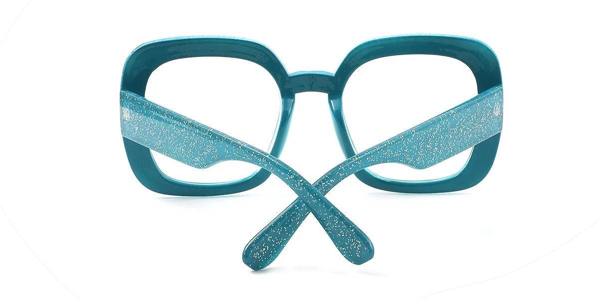 Green Rectangle Geometric Classic Unique Custom Engraving Eyeglasses | WhereLight