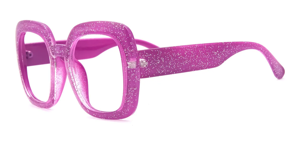 Purple Rectangle Geometric Classic Unique Custom Engraving Eyeglasses | WhereLight