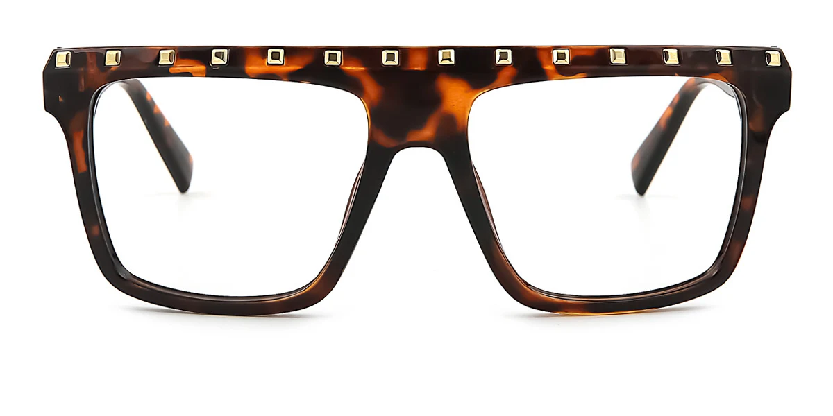 Tortoiseshell Rectangle Aviator Classic Retro Custom Engraving Eyeglasses | WhereLight