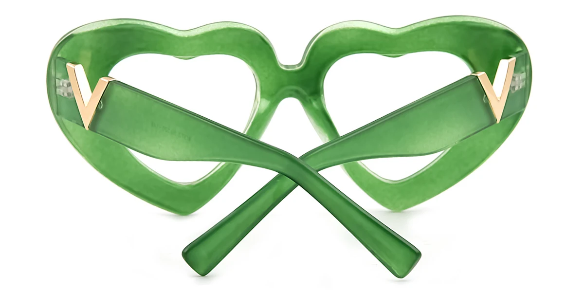 Green Heart Retro Unique Gorgeous Custom Engraving Eyeglasses | WhereLight