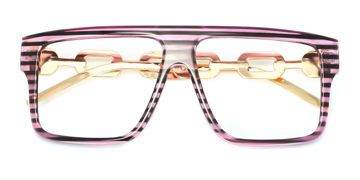 Floral Rectangle Unique Gorgeous Custom Engraving Eyeglasses | WhereLight