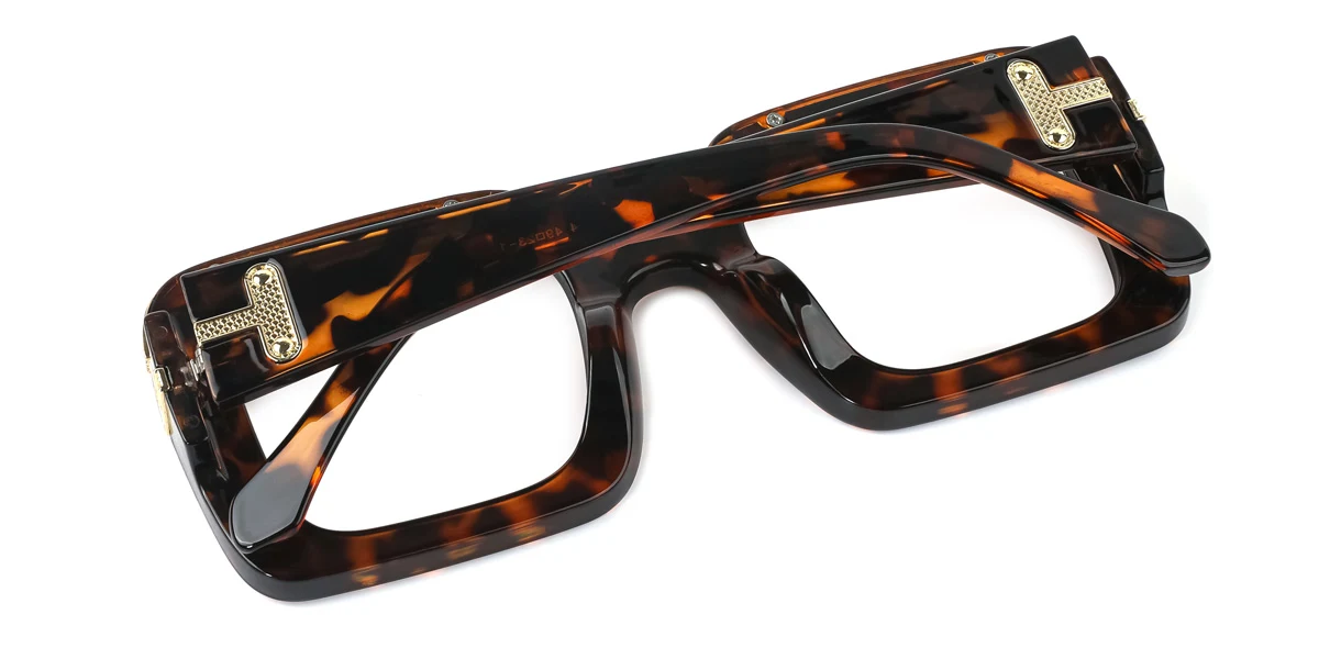 Tortoiseshell Rectangle Gorgeous Custom Engraving Eyeglasses | WhereLight