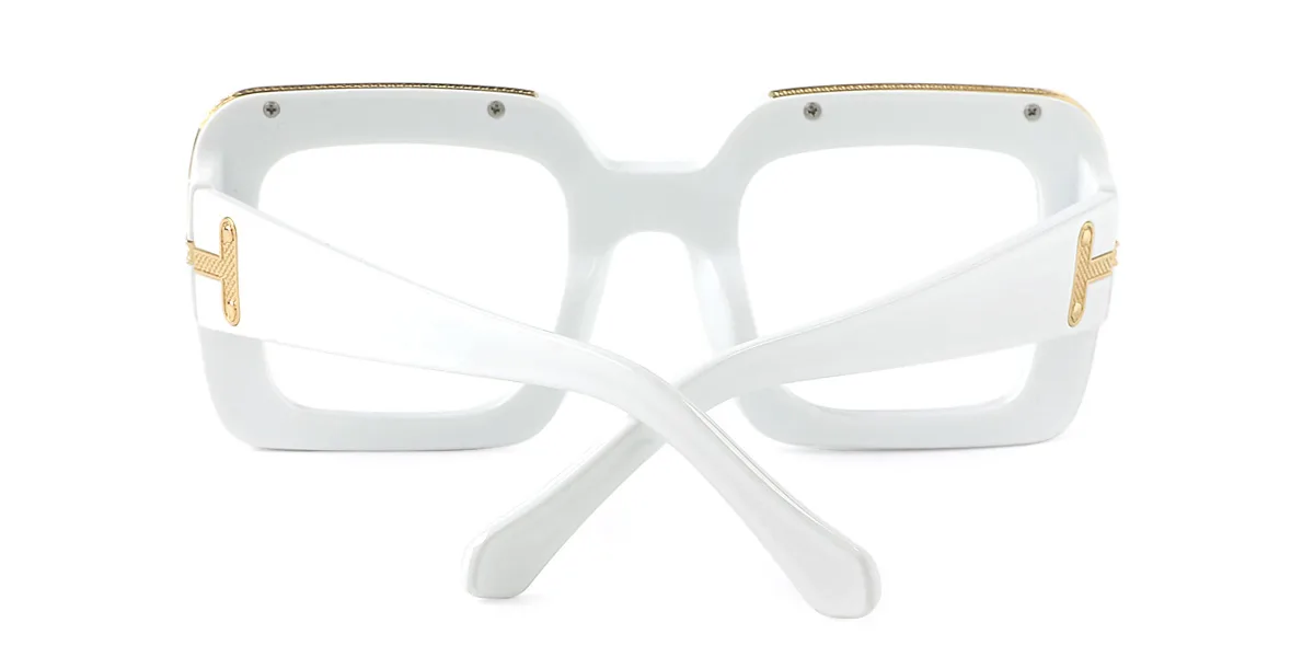 White Rectangle Gorgeous Custom Engraving Eyeglasses | WhereLight